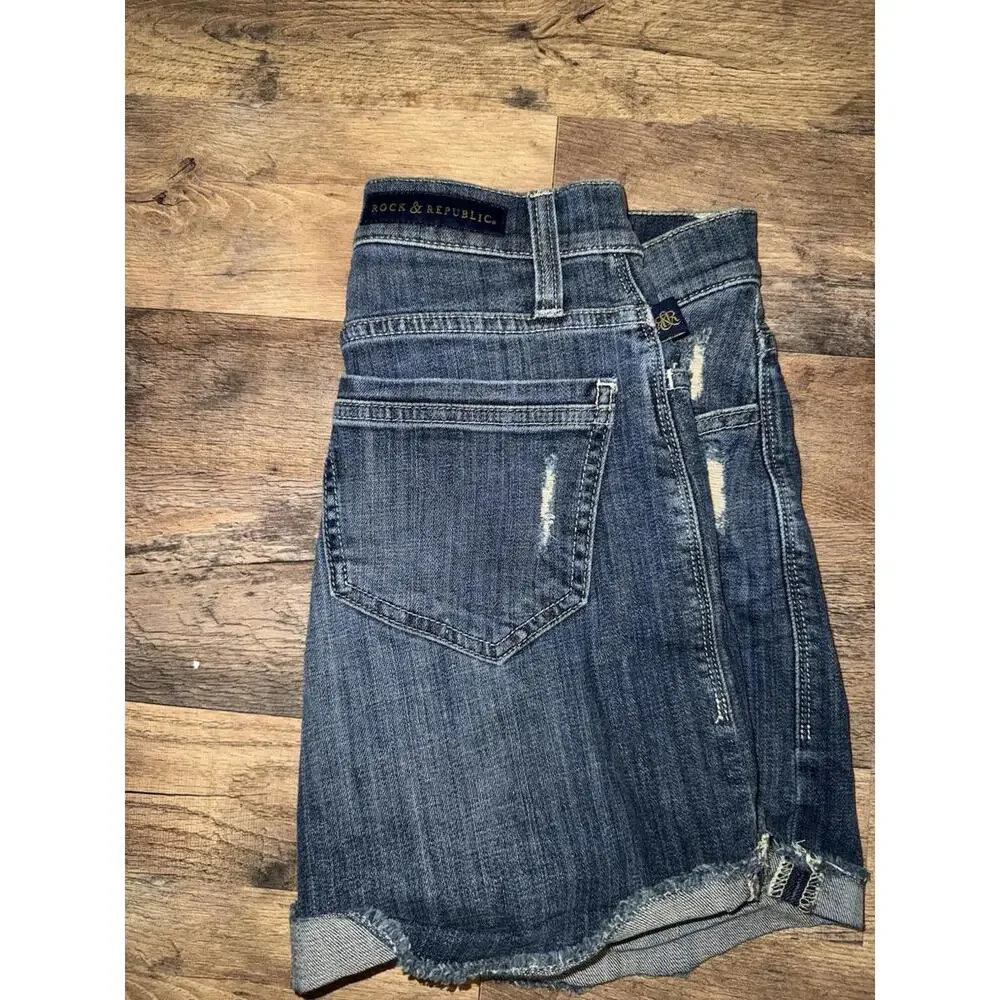 Rock & Republic Women's Distressed Denim Shorts, Size 4